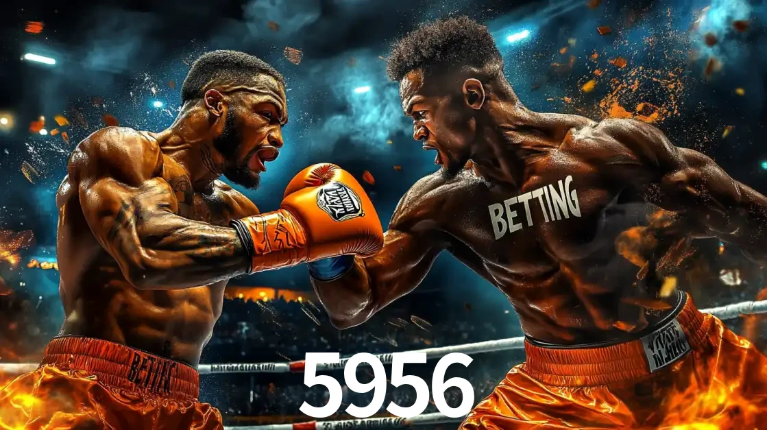 Dois boxeadores em uma luta intensa e explosiva, representando a adrenalina e as oportunidades de apostas em esportes de combate disponíveis na plataforma 5956.